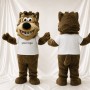 Brown Wolf Mascot Costume Full Body for Adults Sports Events