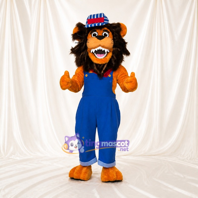 Lion Worker Mascot Costume Full Body for Adults School Events