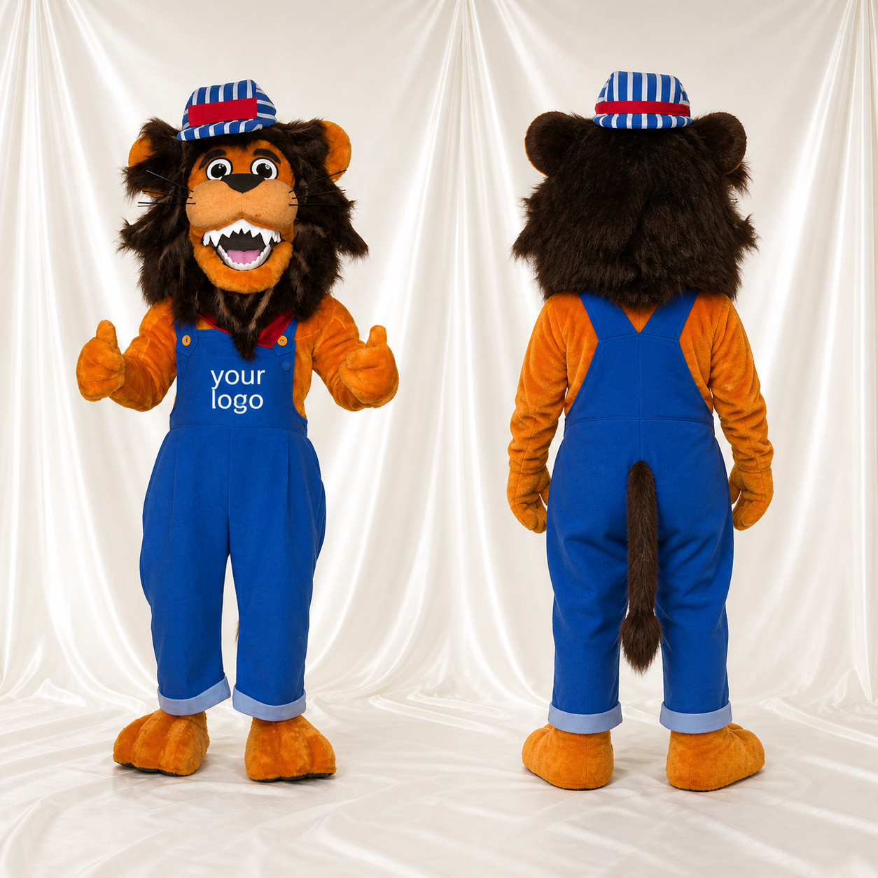 Lion Travailleur Costume de mascotte intégral pour adultes Événements scolaires Lion Travailleur Costume de mascotte intégral pour adultes Événements scolaires