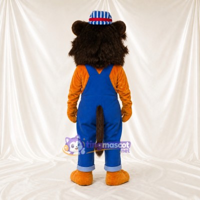 Lion Worker Mascot Costume Full Body for Adults School Events