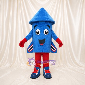 Blue Rocket Mascot Costume Full Body for Adults School Events