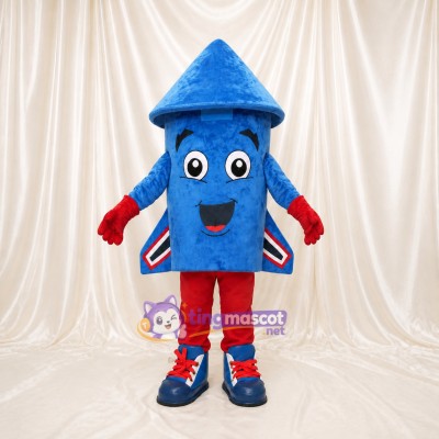 Blue Rocket Mascot Costume Full Body for Adults School Events