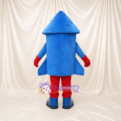 Blue Rocket Mascot Costume Full Body for Adults School Events