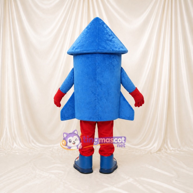 Blue Rocket Mascot Costume Full Body for Adults School Events