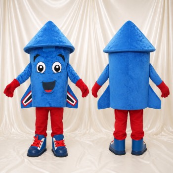Blue Rocket Mascot Costume Full Body for Adults School Events