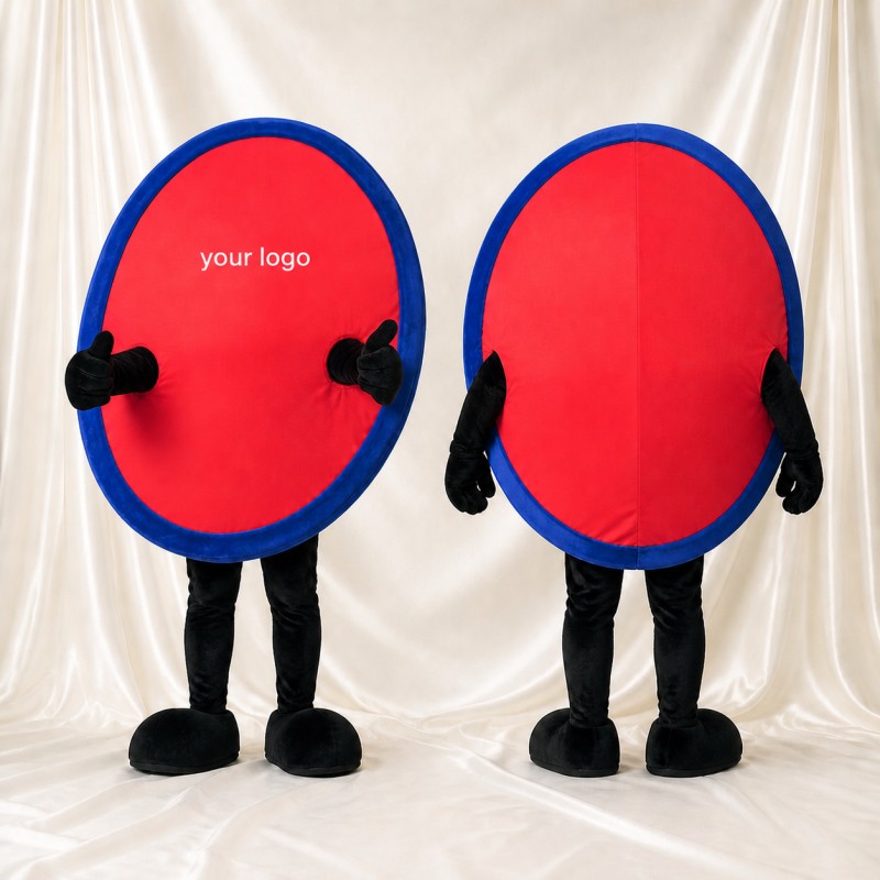 Oval Sign Mascot Costume Full Body for Adults Trade Shows