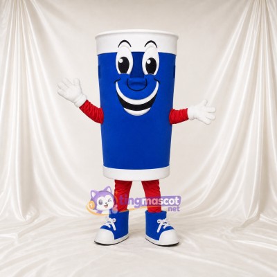 Blue Drink Cup Mascot Costume Full Body for Adults Food Events
