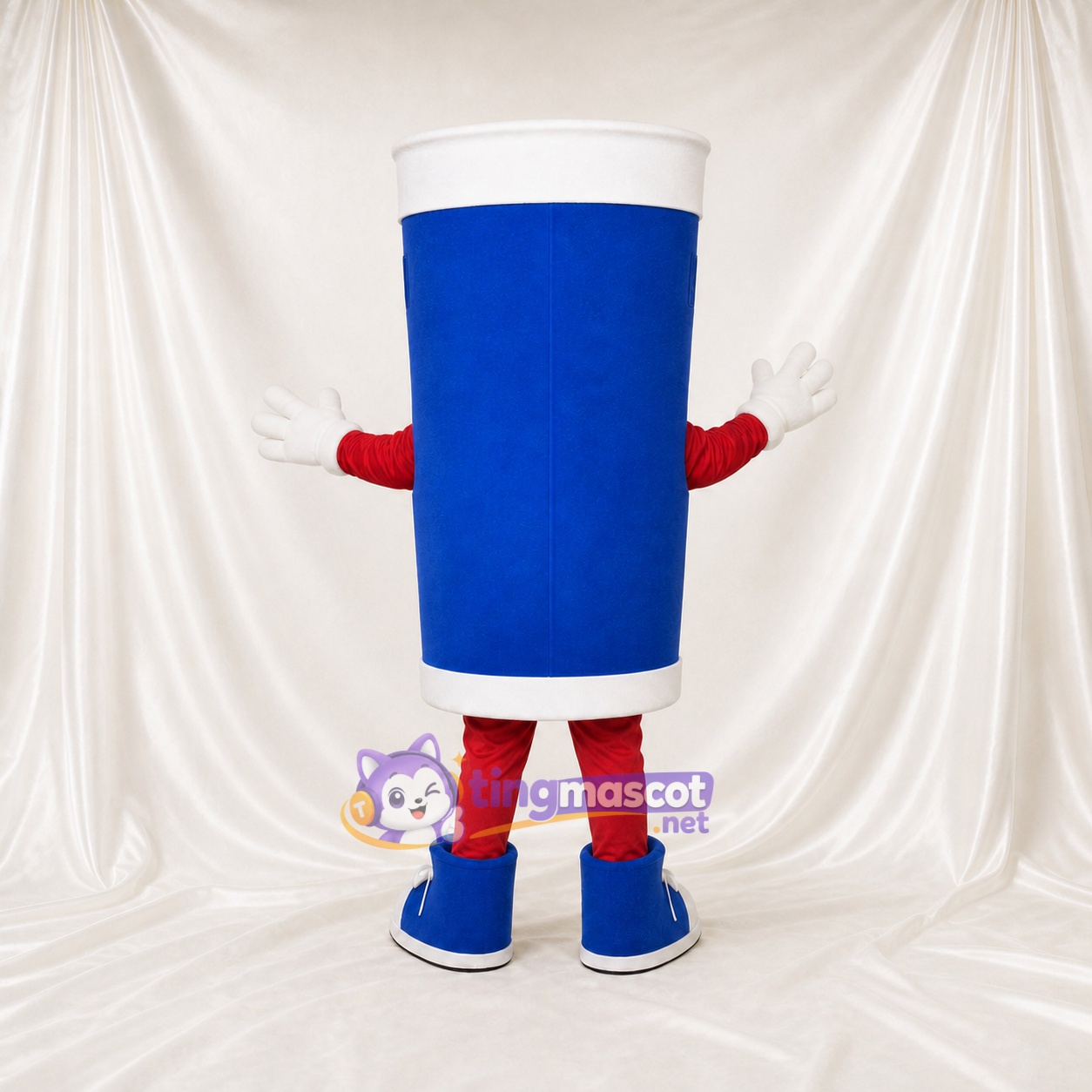 Blue Drink Cup Mascot Costume Full Body for Adults Food Events Blue Drink Cup Mascot Costume Full Body for Adults Food Events