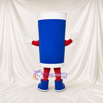 Blue Drink Cup Mascot Costume Full Body for Adults Food Events