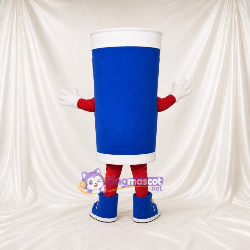 Blue Drink Cup Mascot Costume Full Body for Adults Food Events