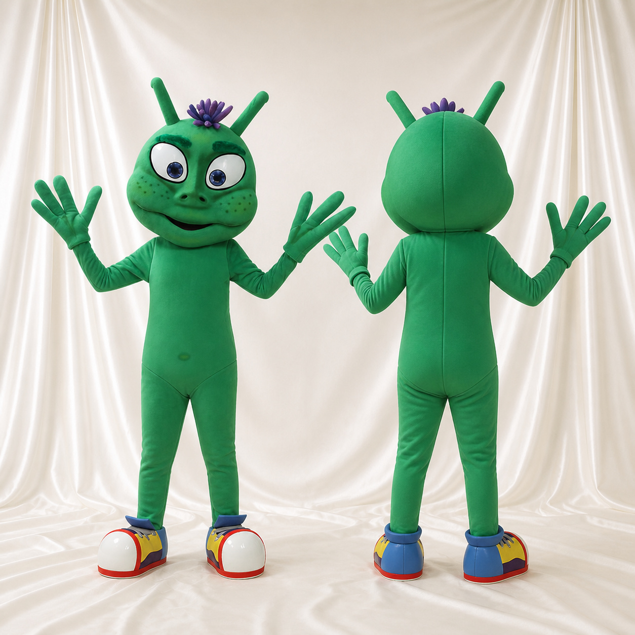 Alien vert Costume de mascotte intégral pour adultes Événements scolaires Alien vert Costume de mascotte intégral pour adultes Événements scolaires