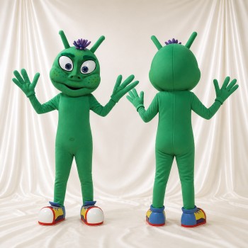 Alien vert Costume de mascotte intégral pour adultes Événements scolaires