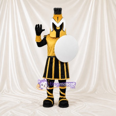 Gold Ancient Warrior Mascot Costume Full Body for Adults Museums