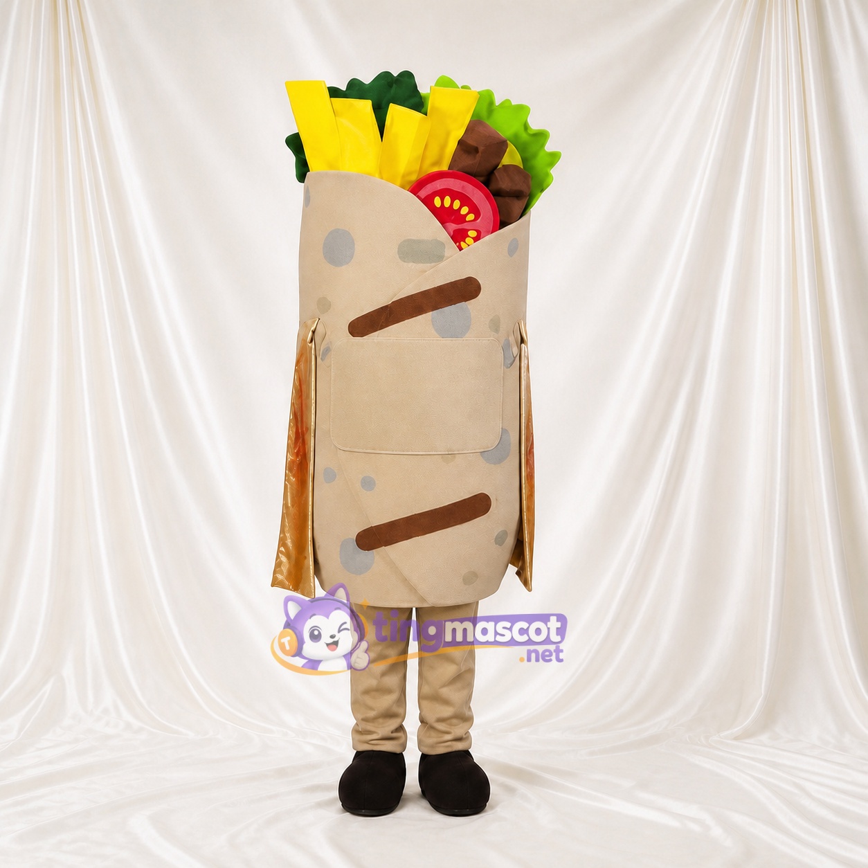 Wrap Sandwich Mascot Costume Full Body for Adults Food Events Wrap Sandwich Mascot Costume Full Body for Adults Food Events