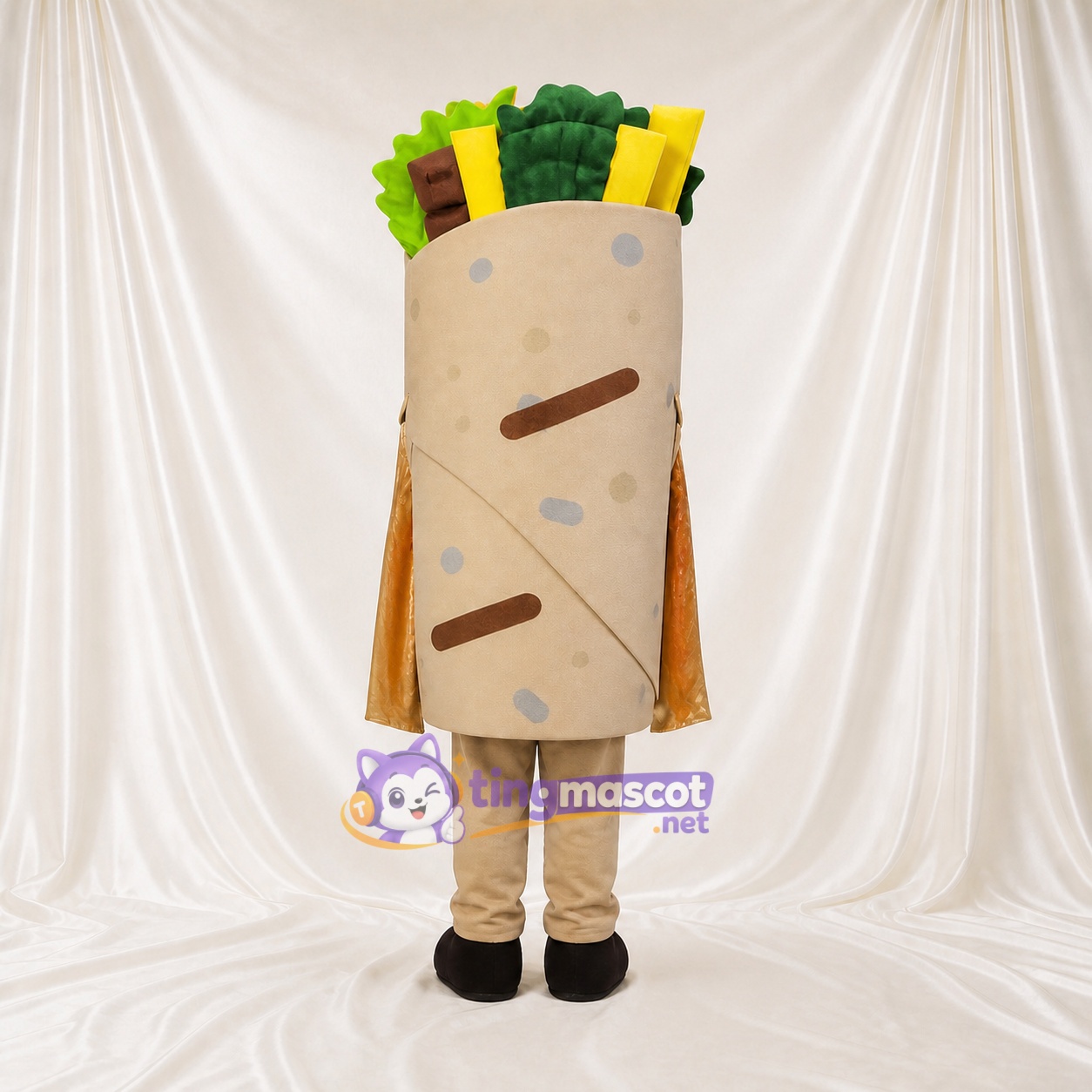 Wrap Sandwich Mascot Costume Full Body for Adults Food Events Wrap Sandwich Mascot Costume Full Body for Adults Food Events