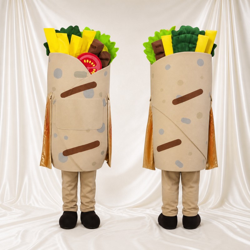 Wrap Sandwich Mascot Costume Full Body for Adults Food Events