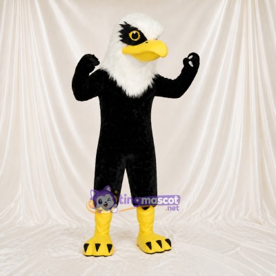 Black Bald Eagle Mascot Costume Full Body for Adults Sports Events