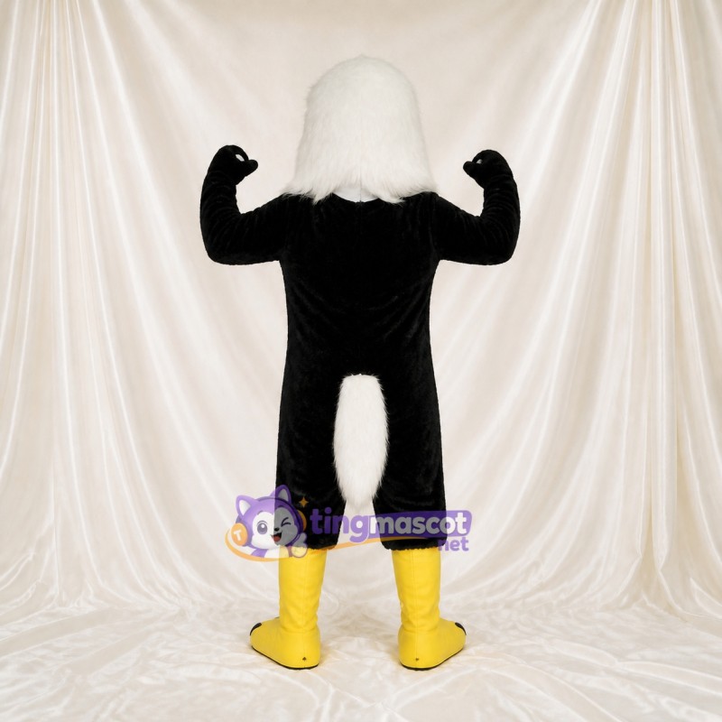 Black Bald Eagle Mascot Costume Full Body for Adults Sports Events