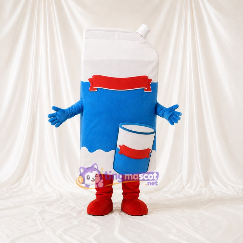 Milk Carton Mascot Costume Full Body for Adults School Events