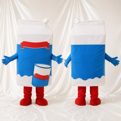 Milk Carton Mascot Costume Full Body for Adults School Events