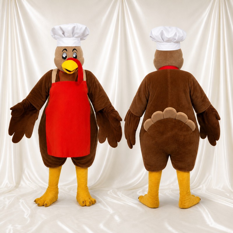 Chef Dinde Costume de mascotte intégral pour adultes Événements gastronomiques