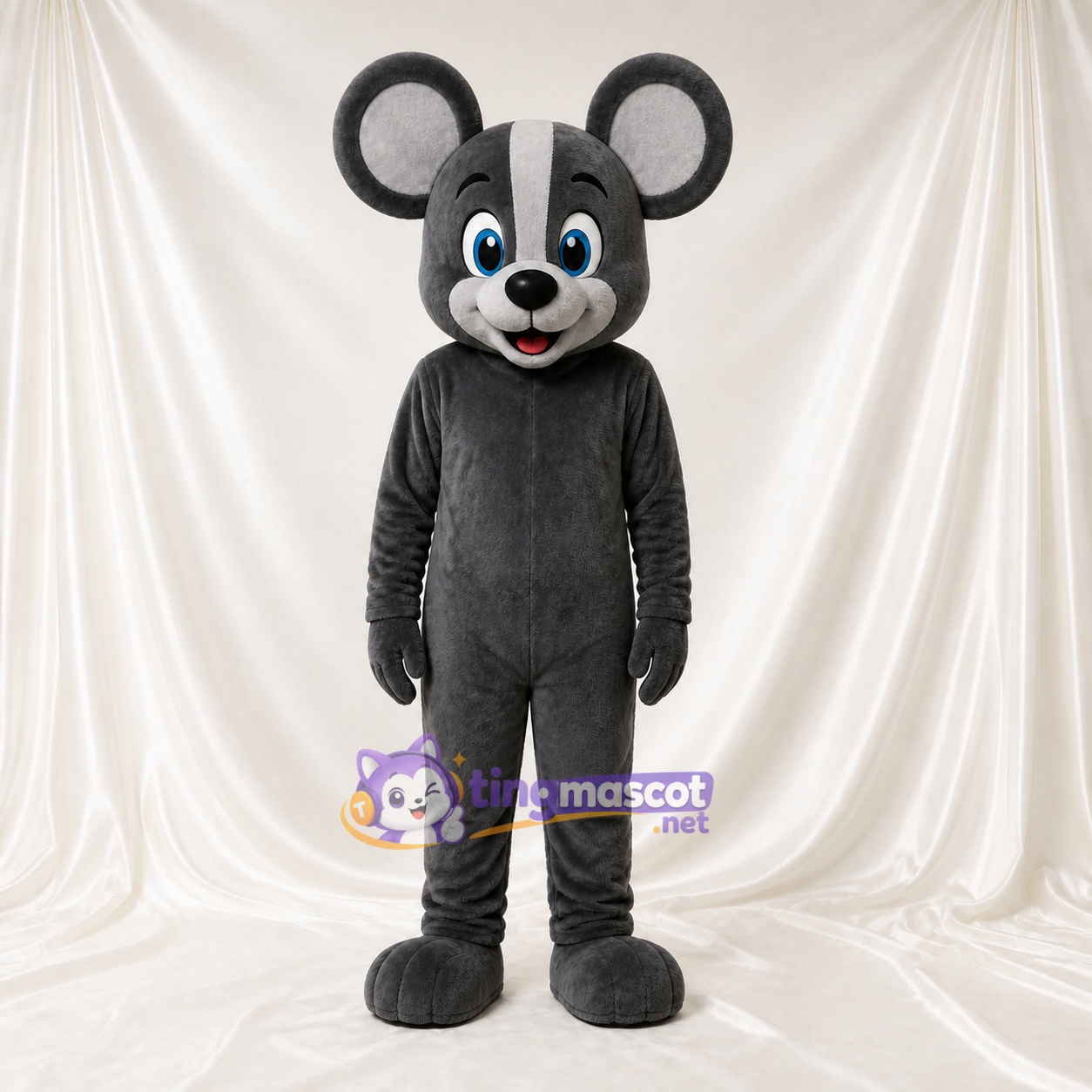 Dunkelgraue Maus Maskottchenkostüm Ganzkörper für Erwachsene Schulveranstaltungen Dunkelgraue Maus Maskottchenkostüm Ganzkörper für Erwachsene Schulveranstaltungen