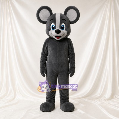 Dark Gray Mouse Mascot Costume Full Body for Adults School Events