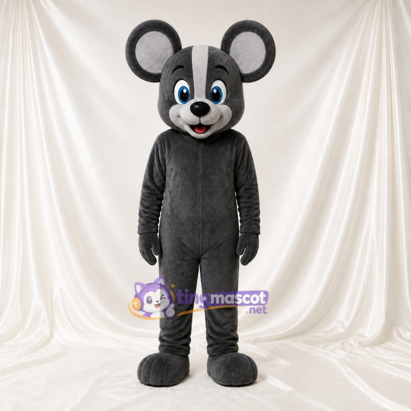 Dark Gray Mouse Mascot Costume Full Body for Adults School Events