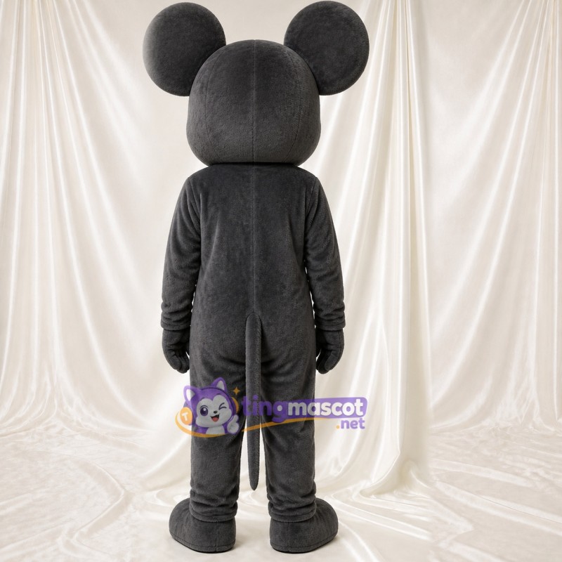 Dark Gray Mouse Mascot Costume Full Body for Adults School Events