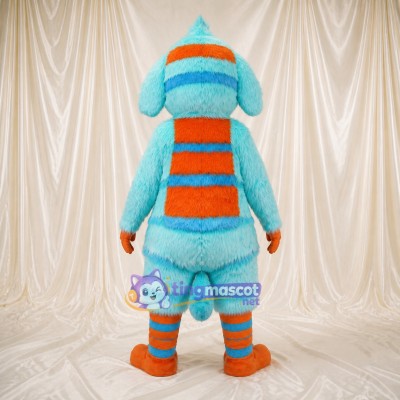 Striped Monster Mascot Costume Full Body for Adults School Events