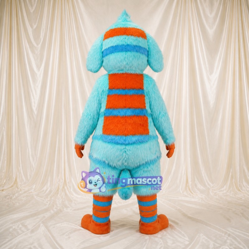 Striped Monster Mascot Costume Full Body for Adults School Events