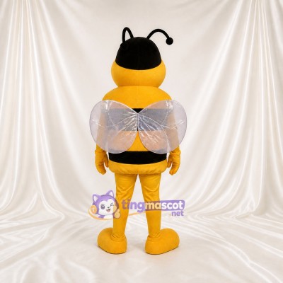 Abeille arrondie rayée Costume de mascotte intégral pour adultes Événements scolaires