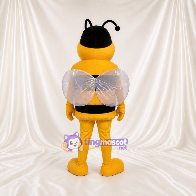 Abeille arrondie rayée Costume de mascotte intégral pour adultes Événements scolaires