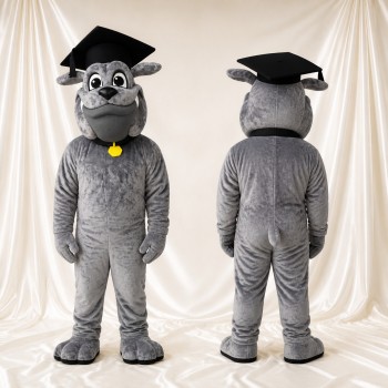Bulldog Graduate Mascot Costume Full Body for Adults Universities