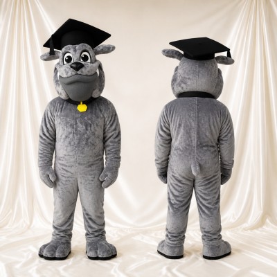 Bulldog Graduate Mascot Costume Full Body for Adults Universities
