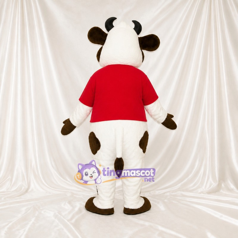 Vache à Chemise Rouge Costume de mascotte intégral pour adultes Événements scolaires