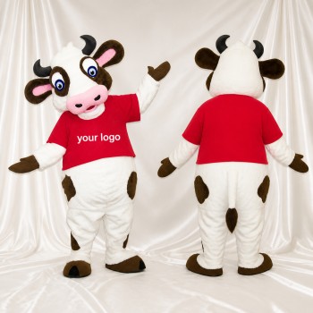 Vache à Chemise Rouge Costume de mascotte intégral pour adultes Événements scolaires