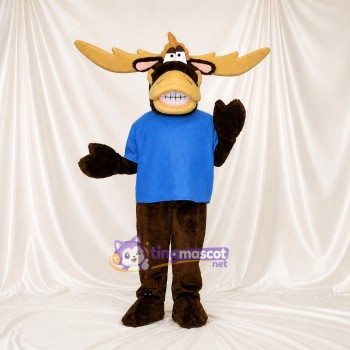Élan à larges bois Costume de mascotte intégral pour adultes Événements scolaires