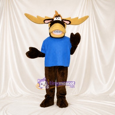 Élan à larges bois Costume de mascotte intégral pour adultes Événements scolaires