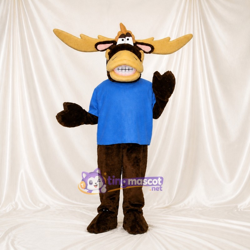 Élan à larges bois Costume de mascotte intégral pour adultes Événements scolaires