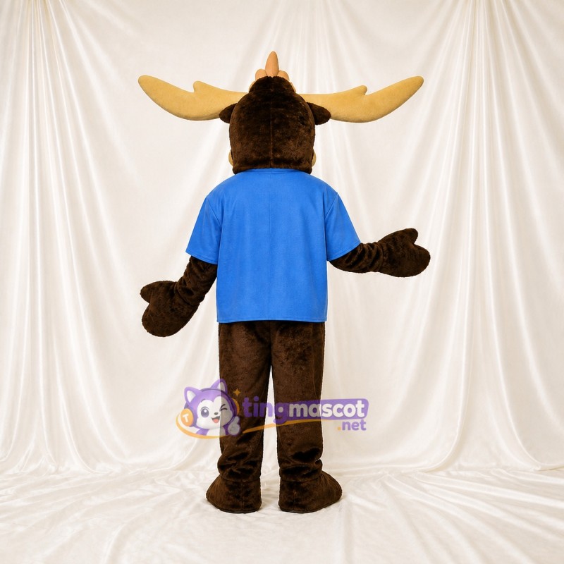 Élan à larges bois Costume de mascotte intégral pour adultes Événements scolaires