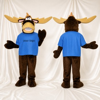 Élan à larges bois Costume de mascotte intégral pour adultes Événements scolaires
