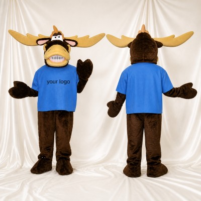 Élan à larges bois Costume de mascotte intégral pour adultes Événements scolaires
