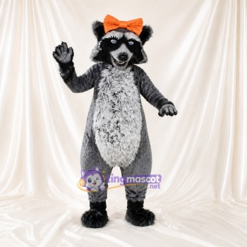Gray Raccoon Mascot Costume Full Body for Adults School Events