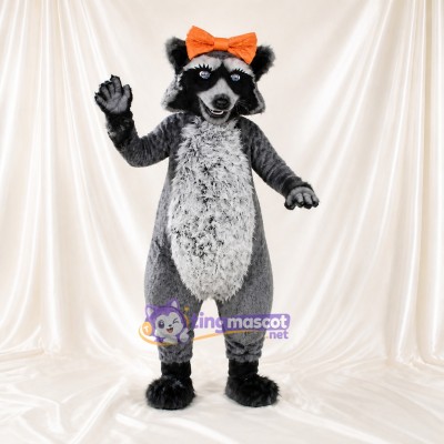Gray Raccoon Mascot Costume Full Body for Adults School Events
