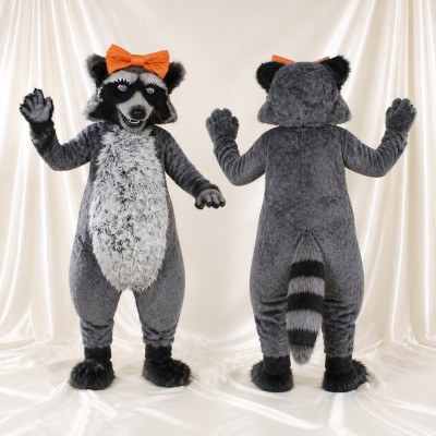 Gray Raccoon Mascot Costume Full Body for Adults School Events