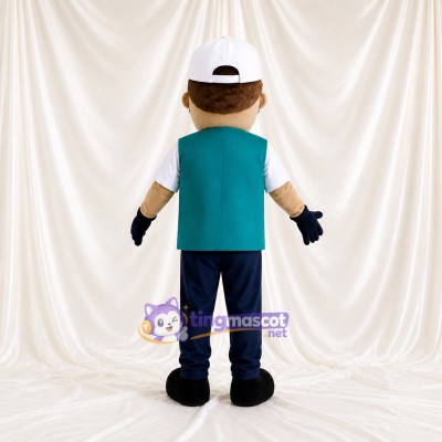 Service Worker Mascot Costume Full Body for Adults Promotions