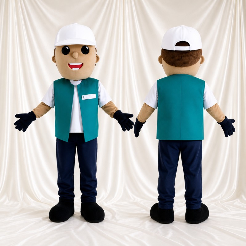 Service Worker Mascot Costume Full Body for Adults Promotions