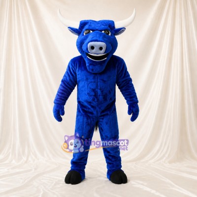 Taureau bleu royal Costume de mascotte intégral pour adultes Événements sportifs