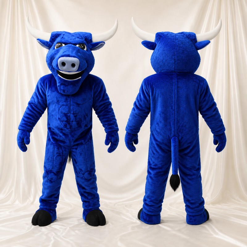 Taureau bleu royal Costume de mascotte intégral pour adultes Événements sportifs